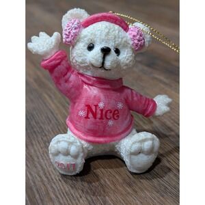 Dandee Trim A Home 2017 Poly Nice Teddy  Christmas Ornament